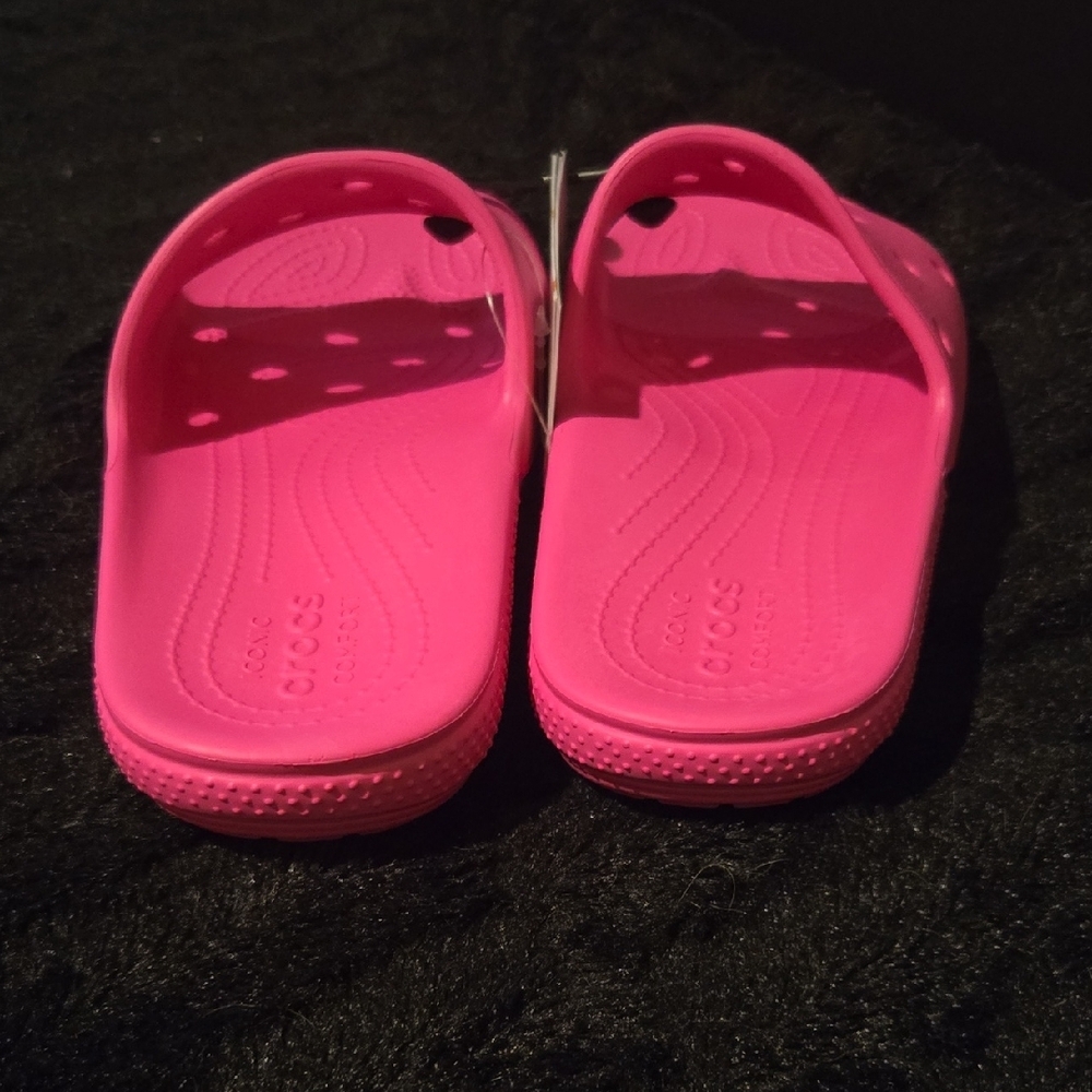 CROCS Fuchsia Slide Sandals - Picture 4 of 6